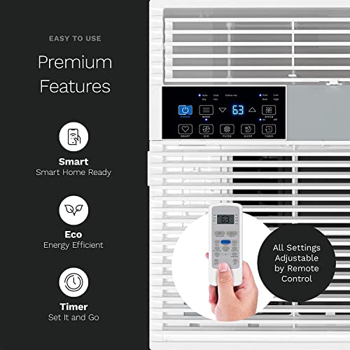 Homelabs 6,000 Btu Window Air Conditioner With Smart Control – Low Noise Ac Unit With Eco Mode, Led Control Panel, Remote Control, And 24 Hr Timer #TOP5