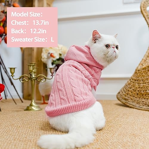 image for PUPTECK Winter Dog Cat Sweater Coat - Soft Cold Weather Clothes Knitwe