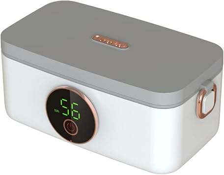 Electric Lunch Box for Adults,16000mAh Battery Powered Food Warmer | Rechargeable Lunch Box,1L Capacity Removable 304 SS Inner,20-80 Mins Timer for Office,Car,Travel,Party,Camping Use