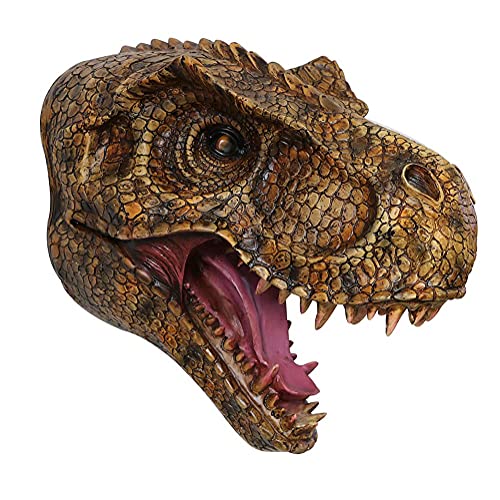 Jurassic Dinosaur Head Wall Hanging - Large T-Rex Wall Mounted Statue Bust - 15 Inch Tyrannosaurus Rex Wall Sculpture Decor #TOP3
