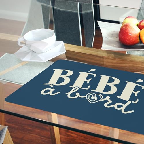Sets de table souples en liège bleu grand format x4