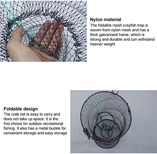 NC Fish Trap Cage Net for Fishing 2 Pieces Foldable Fishing Net Portable Folded Fishing Net for Catching Crabs Eel Shrimp Net