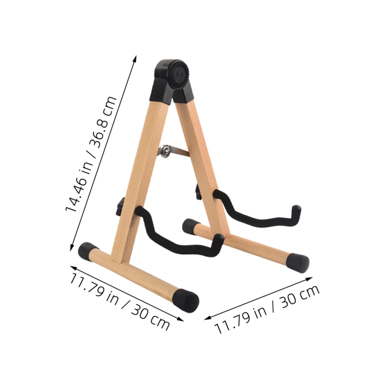 HANABASS Supporto per Chitarra in Legno Pieghevole Stand da Pavimento per Chitarra Acustica Classica ed Elettrica