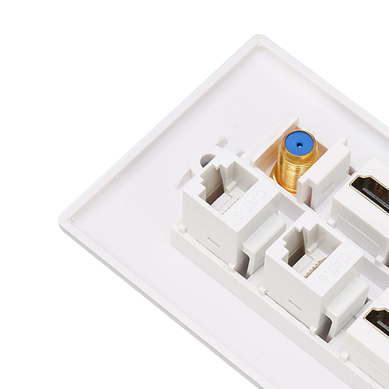 Goshyda Piastra da Parete HDMI Coassiale Ethernet, 6 Porte 4K HDMI RJ45 TV F Head Decorativa