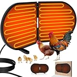 Tepoal Large Chicken Coop Heater for Winter, 220 Watts Foldable Heat Chicken Heater, Waterproof Radiant Chicks Heaters for Coop, Heater with 2 Heating Plates for Chick Kitten Puppy Pets Animals