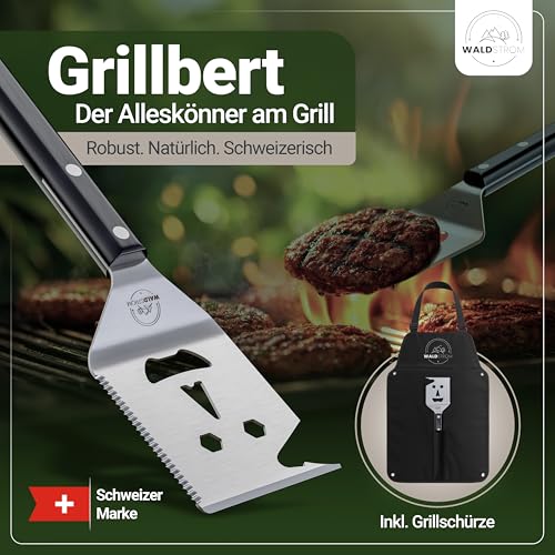 Waldstrom® 8-in-1 Grillspachtel Multitool I Grill Zubehör Set mit inklusive Grillschürze - ideales BBQ Geschenk für Männer I… – Ansicht 2