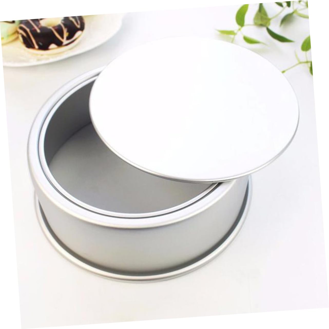 Molde 6 Pulgadas para Pastel Redondo de Aleación de Aluminio 4 Piezas | Plata, Fondo Extraíble y Antiadherente, para Frutas y Postres, Fácil Desmolde
