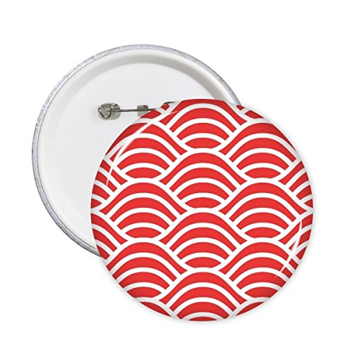 Badge bouton rond vagues japonaises de haute précision couleur rouge
