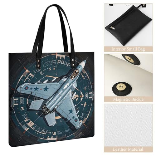 Chess Piece Brown Pattern Work Tote Bag for Women Leather Shoulder Bag with Magnetic Buckle Purse And Handbags3