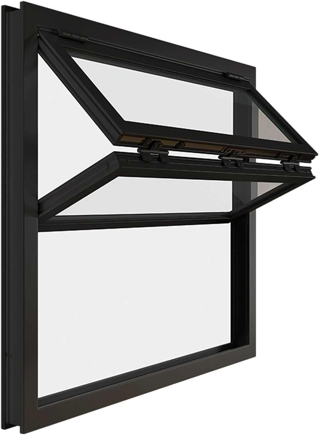 JKGHK Vertical Sliding Service Window, Coffee Shop Concession Stand Window with 5mm Tempered Glass, Shed Food Truck Folding Windows, Portable Concession Windows(Black,32x24in/81x61cm)