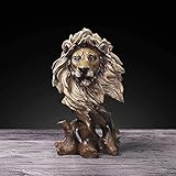Estatua impresionante y elegante de un león de arte.