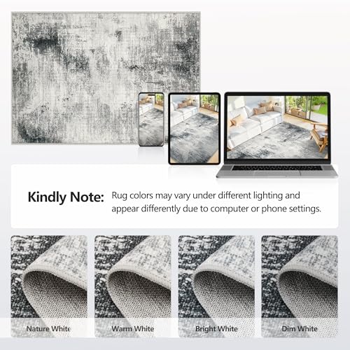 Tapete decorativo moderno 9'x12' gris oscuro miniatura 6