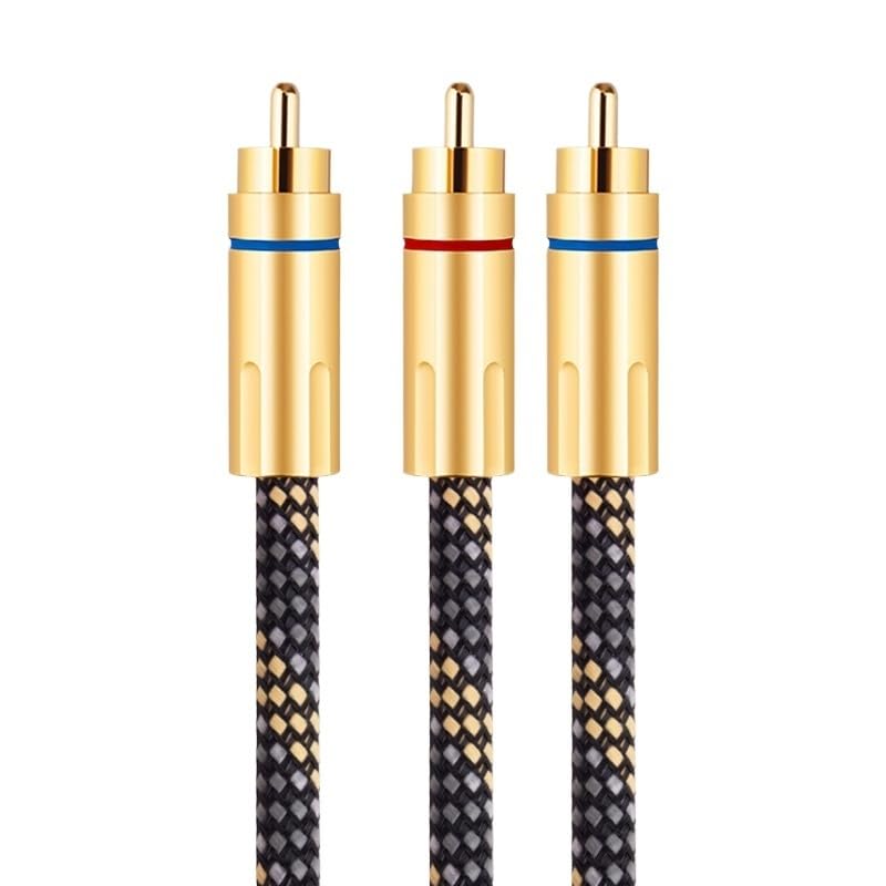 HiFi R/CA to 2 R/CA Subwoofer Cable h&*igh qu>ality 1 to 2 Splitter Y Cable Male to 2 Male Audio Cable(10m)