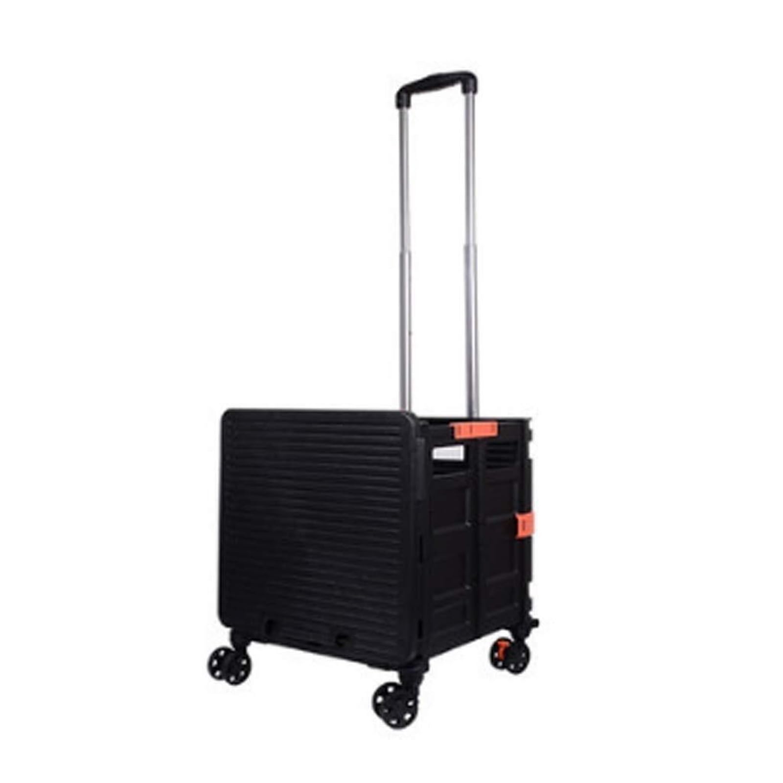 Dannmpx Black Shopping Trolley Foldable Shopping Cart Household Basket Trolley For And Loading Groceries Utility Cart(Black)