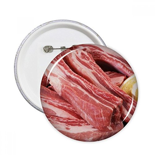 Badge bouton viande crue cadeau original pour amateurs de motifs insolites