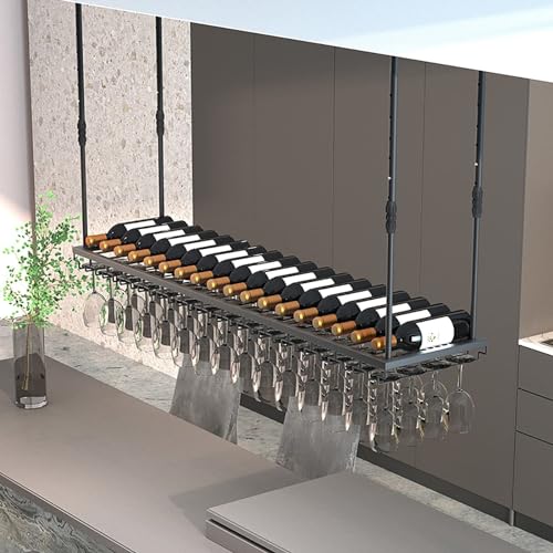 Soporte para botellas y copas de vino de metal ajustable miniatura 4