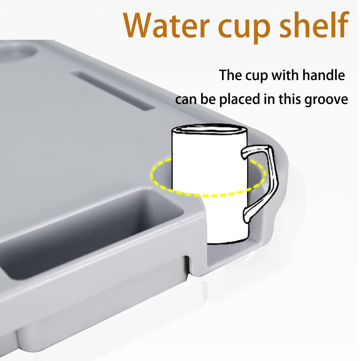 Tavolino Per Sedia A Rotelle Scanalature Multiple, Vassoio Smontabile Plastica, Con La Depressione Della Tazza E La Scatola Di Stoccaggio, Per La Il Cibo O Il Riposo