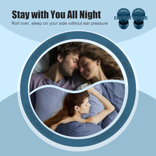 Beinkap Ear Plugs for Sleeping – EarPlugs Hearing Protection for Noise Reduction, Study, Work & Noise Sensitivity – 6 Ear Tips in S, M, L – 35dB Noise Cancelling - Black