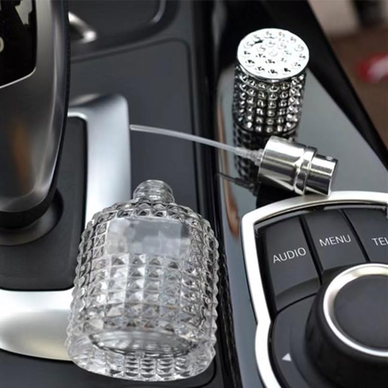 Miniatura 6 de Botella atomizadora de perfume recargable de 1.7 fl oz1.7 oz, vidrio transparente grueso, espray de niebla fina para fragancias de lujo y después