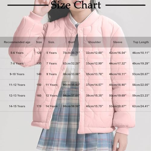Girls Bomber Jacket with Buttons Boys Fall Fleece Puffer Jackets Teens Lightweight Warm Coat Kids Winter Clothes3