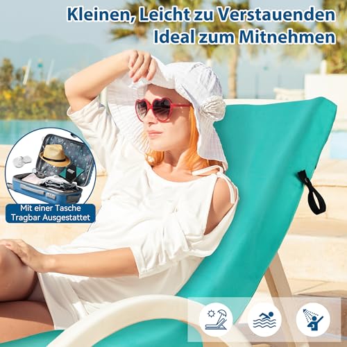 Novent Fitness Handtuch aus Mikrofaser 2er Set, 120x50cm Gym Handtuch mit Reißverschluss Tasche, Kompakt… – Ansicht 3