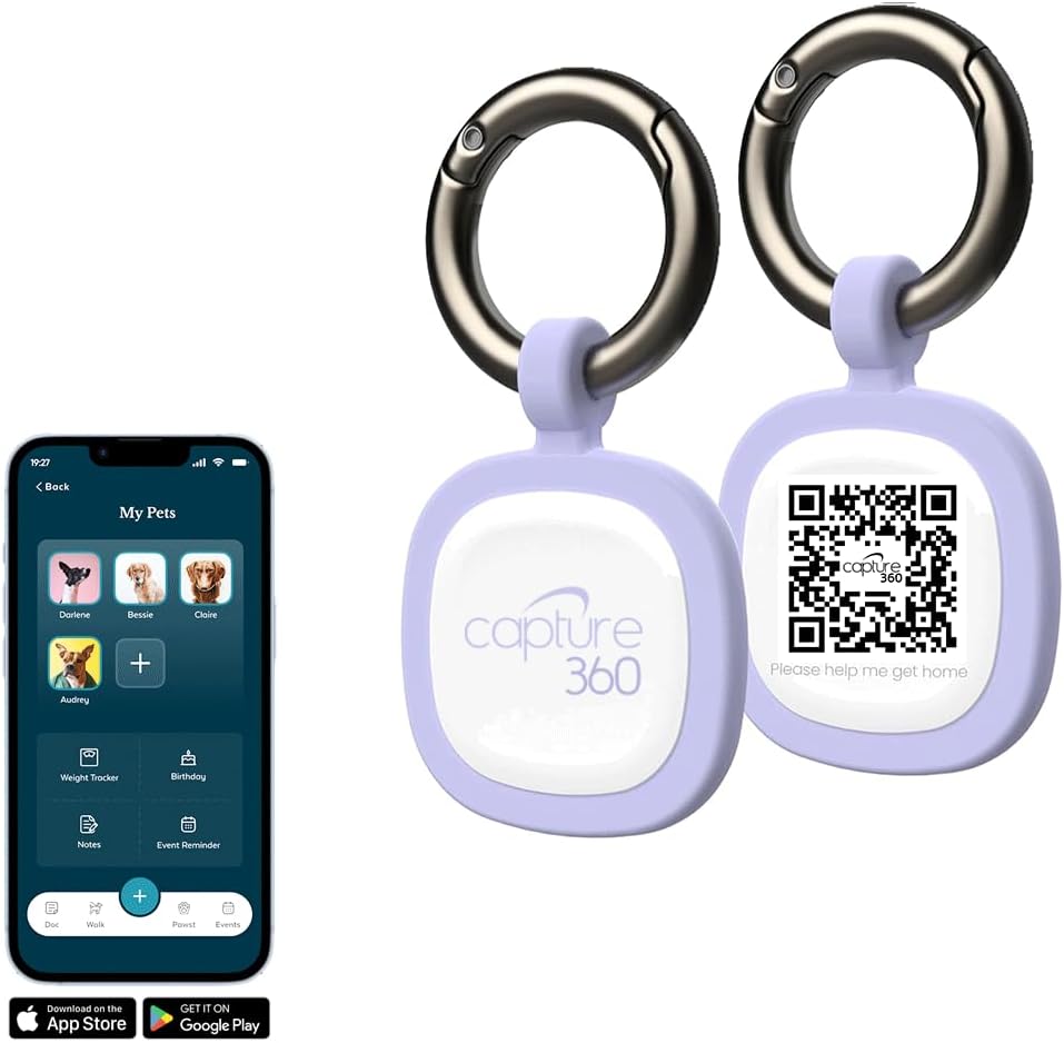 QR Code & NFC Silicone Silent Smart Pet ID Tag – Waterproof, Durable, Customizable Digital ID for Dogs & Cats – Easy Setup, Lost Pet Finder, Cloud Storage Option (Purple) QR Code & NFC Silicone Silent Smart Pet ID Tag – Waterproof, Durable, Customizable Digital ID for Dogs & Cats – Easy Setup, Lost Pet Finder, Cloud Storage Option (Purple)