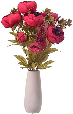 Amazon 造花 レトロレーヨン牡丹の花のブーケは あなたのオフィスのテーブルを飾ることができます 色 ピンク サイズ xx40cm 造花 オンライン通販