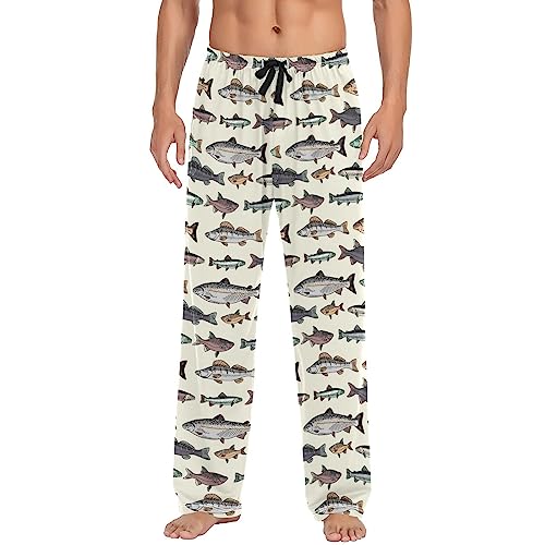 Image of Fisyme Mens Pajama Pants Men's Pajama Bottoms Soft Sleep Lounge Pj Pants