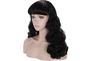 50s Vintage Medium Length Wigs with Bangs (Bettie Page Wig)