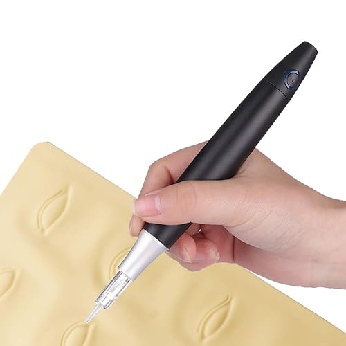 Miniatura 5 de Lápiz de maquillaje permanente inalámbrico para cejas, dispositivo rotativo recargable profesional con 10 agujas para cejas, delineadores de ojos,