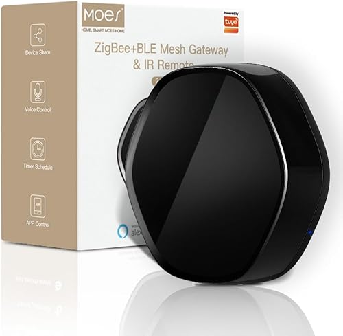 MOES Monitor inteligente de temperatura y humedad con control remoto IR, sensor de humedad de temperatura Tuya WiFi con pantalla LCD para el hogar,