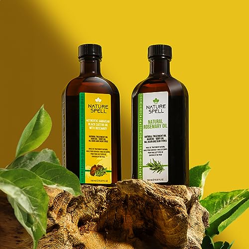 Nature Spell Rosemary Oil For Hair Growth Duo 150ml x 2, Treats Dry & Damaged Hair, Rosemary Oil Fusion Duo Pre-Diluted With Almond & Castor Oil, Made In The UK - Image 3