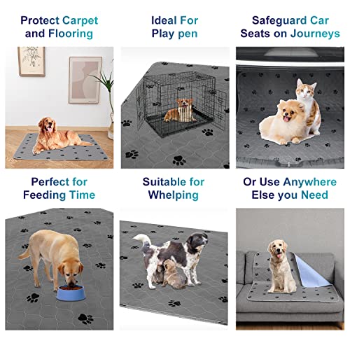 Image of Washable Pee Pads for Dogs + Free Puppy Grooming Gloves /Quilted, Fast Absorbing Machine Washable Dog Whelping Pad /Waterproof Puppy Training Pad /Housebreaking Absorption Pads
