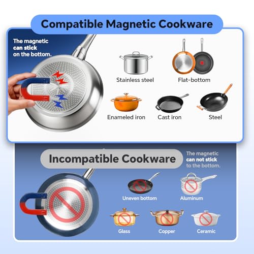 Image of 3500W Commercial Induction Cooktop with Knob & LCD Display - 10-Level Precise Power Control, Quiet Cooling System for Home Chef, Catering & Outdoor Cooking