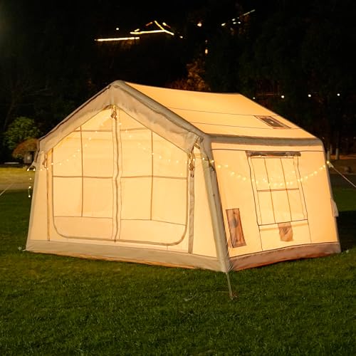 ABORON 4-6 Person Inflatable Camping Tent, Easy Setup Blow Up Air Tent with Hand Pump, PU3000mm...
