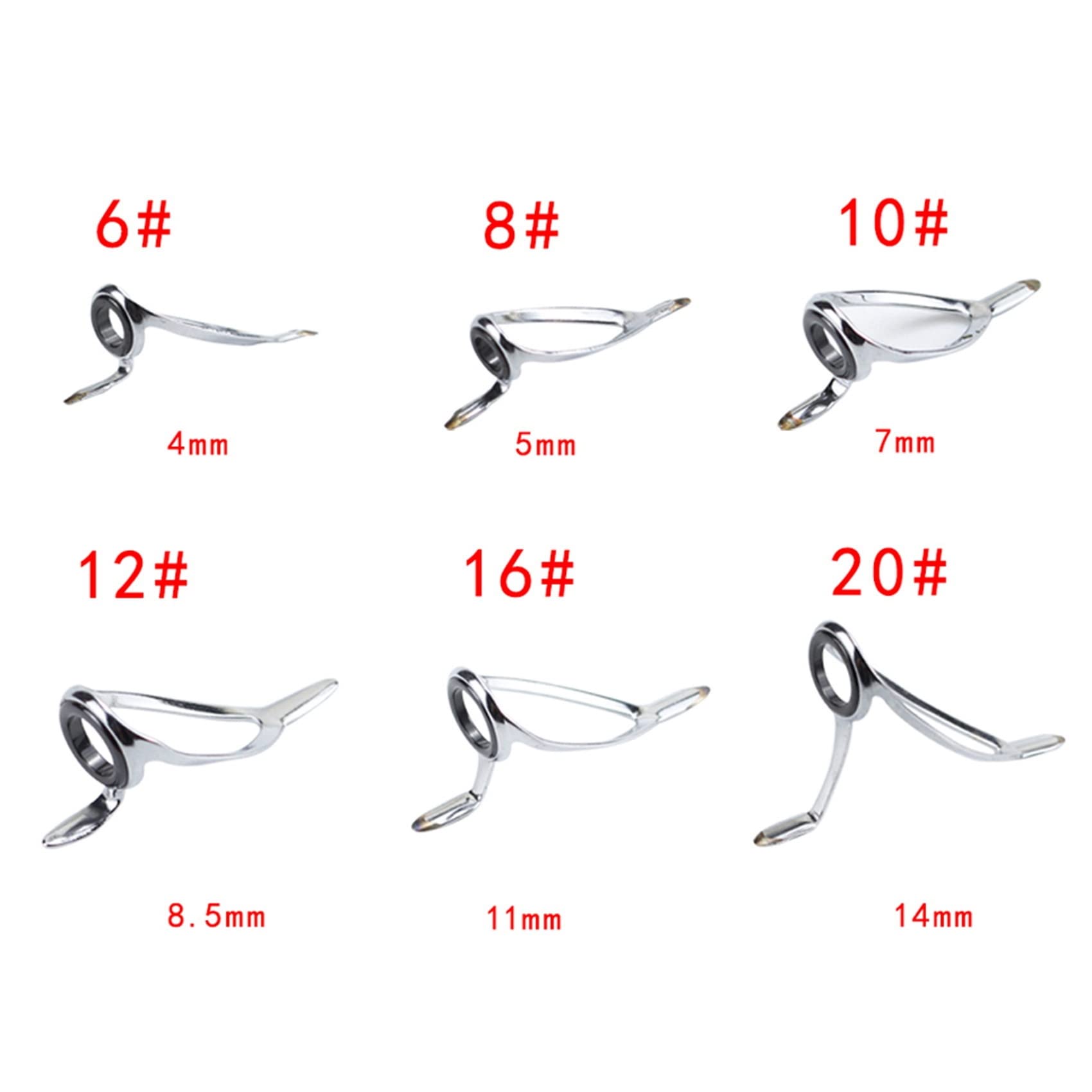 SCHNRR Fishing Rod Repair Kit Rod Tip Repair Kit Casting Fishing Rod Guides Replacement Set Steel Ceramic Ring - Image 2