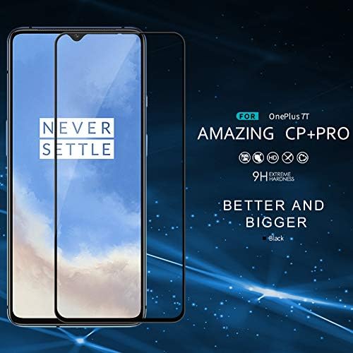 OnePlus 7T Glass Film,OPDENK Nillkin 9H 0.33mm 2.5D CP+PRO Anti-Burst Anti-Scratch Film Anti-Explosion Anti-Fingerprint Full Coverage Glass Screen Protector for OnePlus 7T,Black