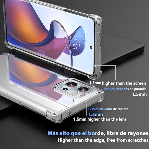 USTIYA Case for Motorola Moto Edge 30 Fusion Clear TPU Four Corners Protective Cover Transparent Soft by USTIYA - Image 2
