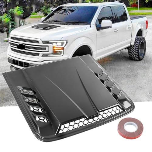 Image of Universal Car Hood Vent,Car Engine Hood Vents,Hood Scoop Air Vent for Trucks, Suit for Dodge Ram 1500 2500 3500,Chevy Silverado, F-150, F-250, F-350(Black)