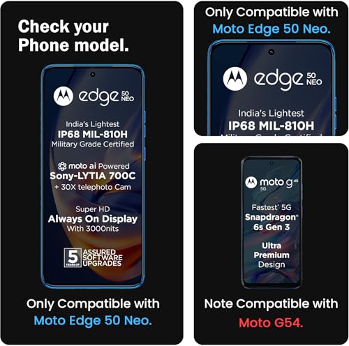 Image of FIRST MART Military-Grade Gorilla Tempered Glass Compatible For Motorola Moto Edge 50 Neo 5G (6.4 Inch) With Easy Installation Kit for Smartphone| Edge To Edge Coverage | Black, Pack of 2