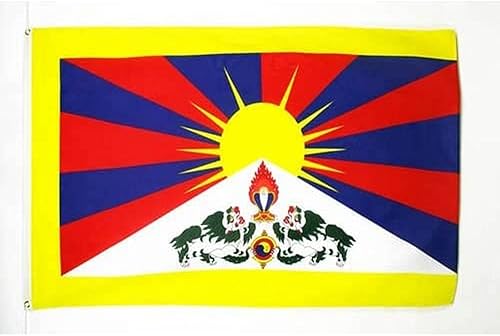 AZ FLAG - Bandera del Tíbet - 2 x 3 pies - Cartel tibetano-budista de poliéster 100D con dos ojales metálicos - Resistente a la decoloración -
