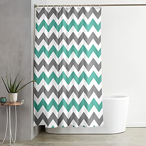 Rideau de douche 150x180cm polyester à rayures ondulées KnSam - 3