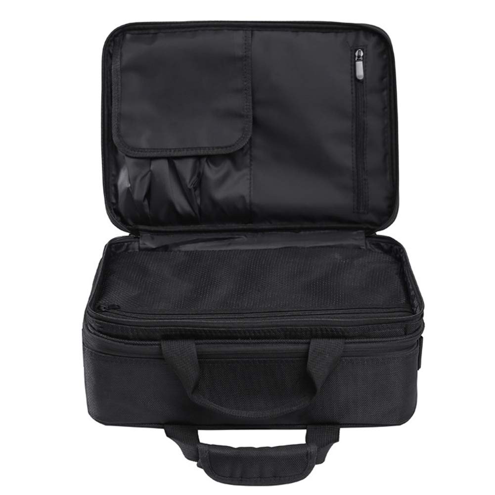 Dauerhaft Kosmetiktasche Portable Reise Make Up Tasche, Make-up Pinsel Organizer Tasche mit Reißverschluss wasserdicht große Kulturbeutel für Frauen & Männer Room, Black