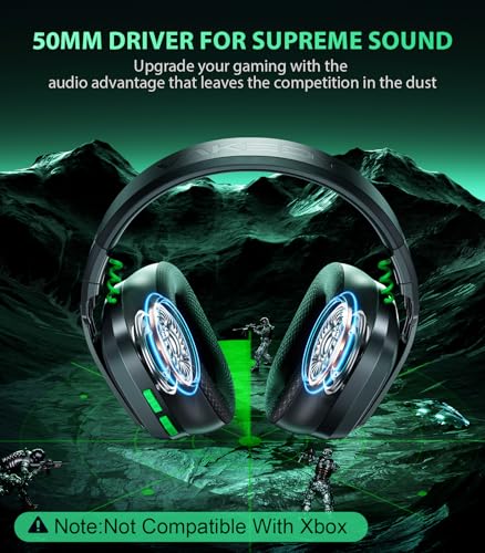 Image of Vakedy Wireless Gaming Headset for PS5,PS4,PC,Switch, 2.4GHz USB & BT 5.4 | Noise Canceling Mic, Lossless Audio-50H Batt, Works with PS4, Mac & Mobile, Ideal for Fortnite & Call of Duty & RGB