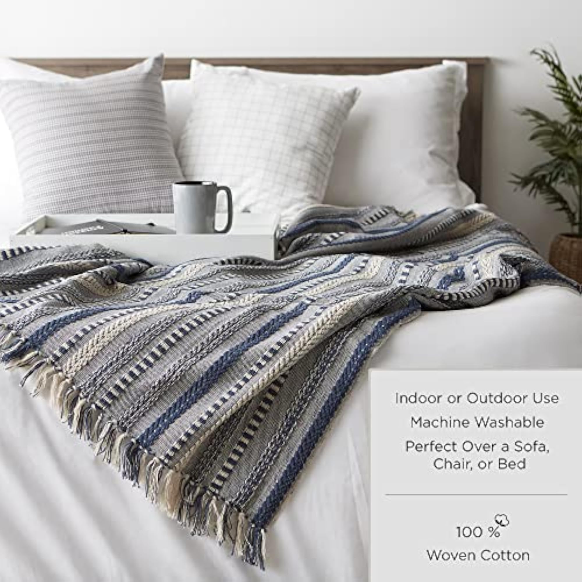 Classic Colby Southwest Cotton Stripe Blanket Throw