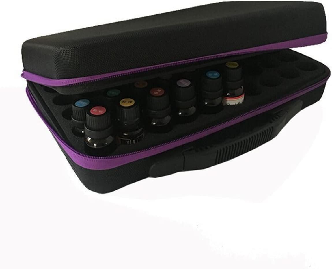 Hemoton Portable Essential Oil Storage Case Bottle Carrying Holder for Oils Shockproof Travel Organizer Purple for Aromatherapy Home Use and Travel