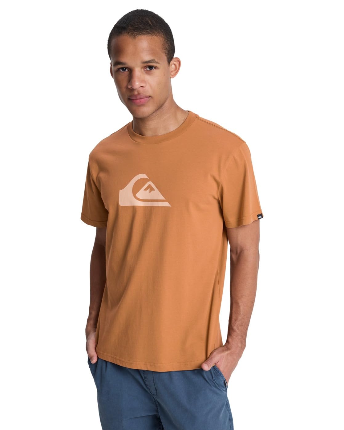 Quiksilver Short Sleeve T-Shirt EV COMP Logo SS Mens Brown