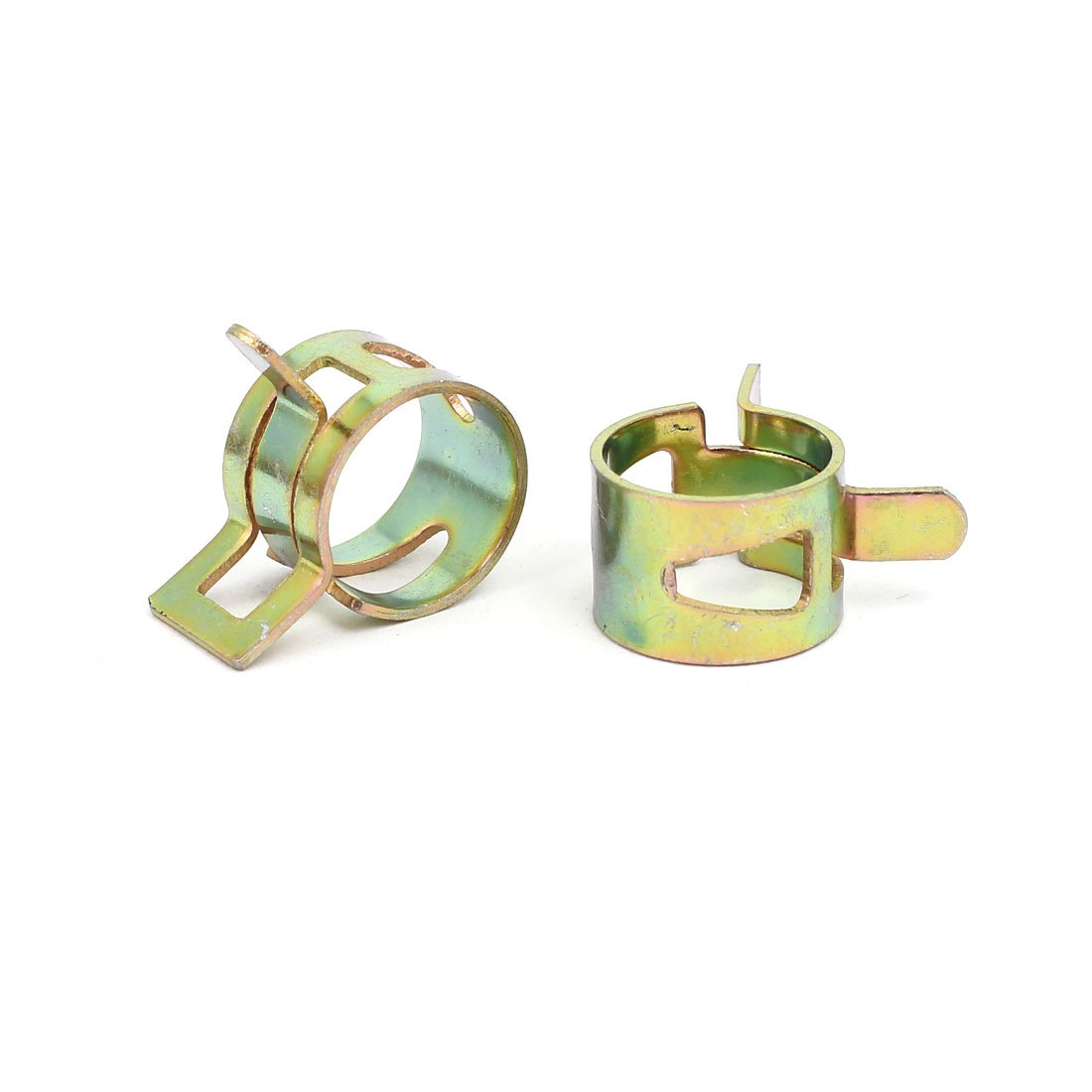 Aexit 13mm Inner Clamps Dia Yellow Zinc Plated Water Pipe Fuel Line Hose Clamps Strap Clamps Clips 10pcs