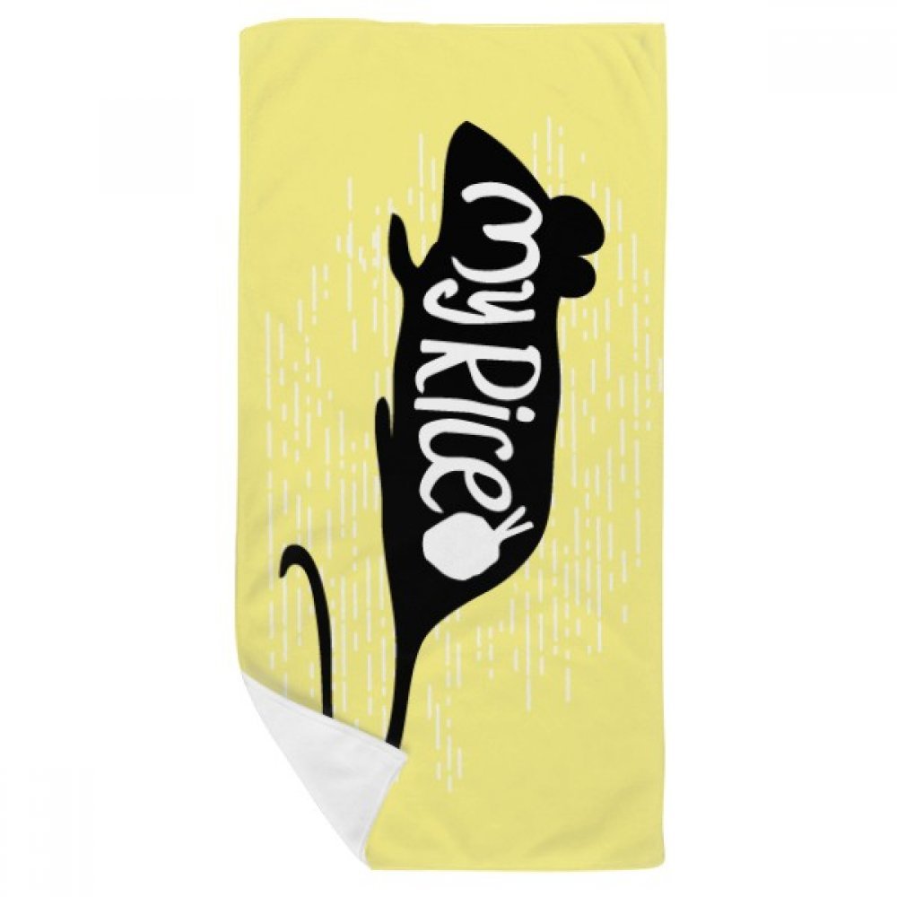 Gant de toilette souris noire serviette 35x70cm idéale pour sport et voyage