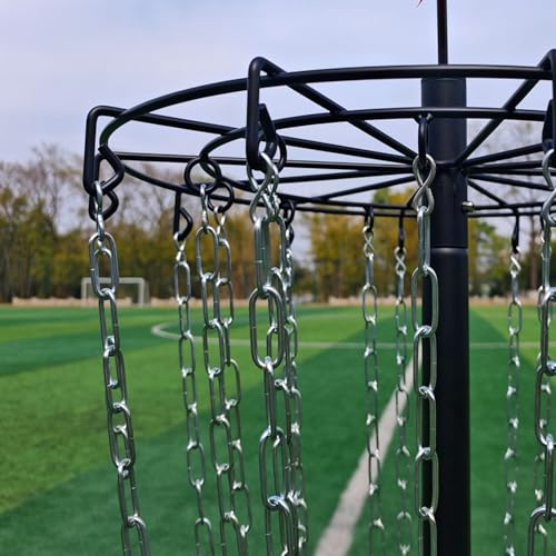 Image of Disc Golf Basket - Portable Disc Golf Target with Heavy Duty 24-Chains Come with 6pcs Disc Golf Discs and Carry Bag, Ground Stake -Suitable for Players of All Levels - Multi Color Available